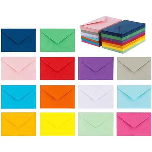 300Pièces Mini Enveloppes Colorées Pour Argent Et Documents 2