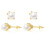 2Paires Dorés Perles, Pour Hommes Et 2