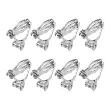 40Pièces Bases Boucles Clip Argentées Accessoires DIY
