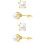 2Paires Dorés Perles, Pour Hommes Et 5