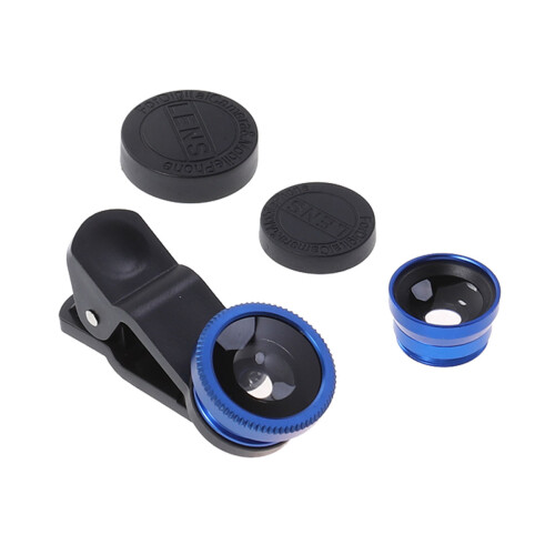 3Pièces Objectifs Caméra Portable Macro Grand Angle Fisheye Clip