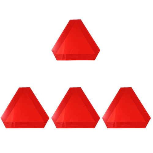 4Pièces Signal Réfléchissant Rouge Triangle Métal Auto 2