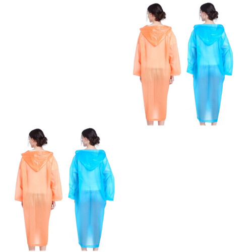 4Pièces Poncho Réutilisable Adulte Coupe-Vent Variés 2