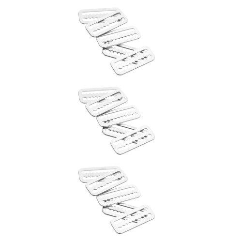 15Pièces Boucles Serrées Ceinture Acier Argenté Multiusage 2