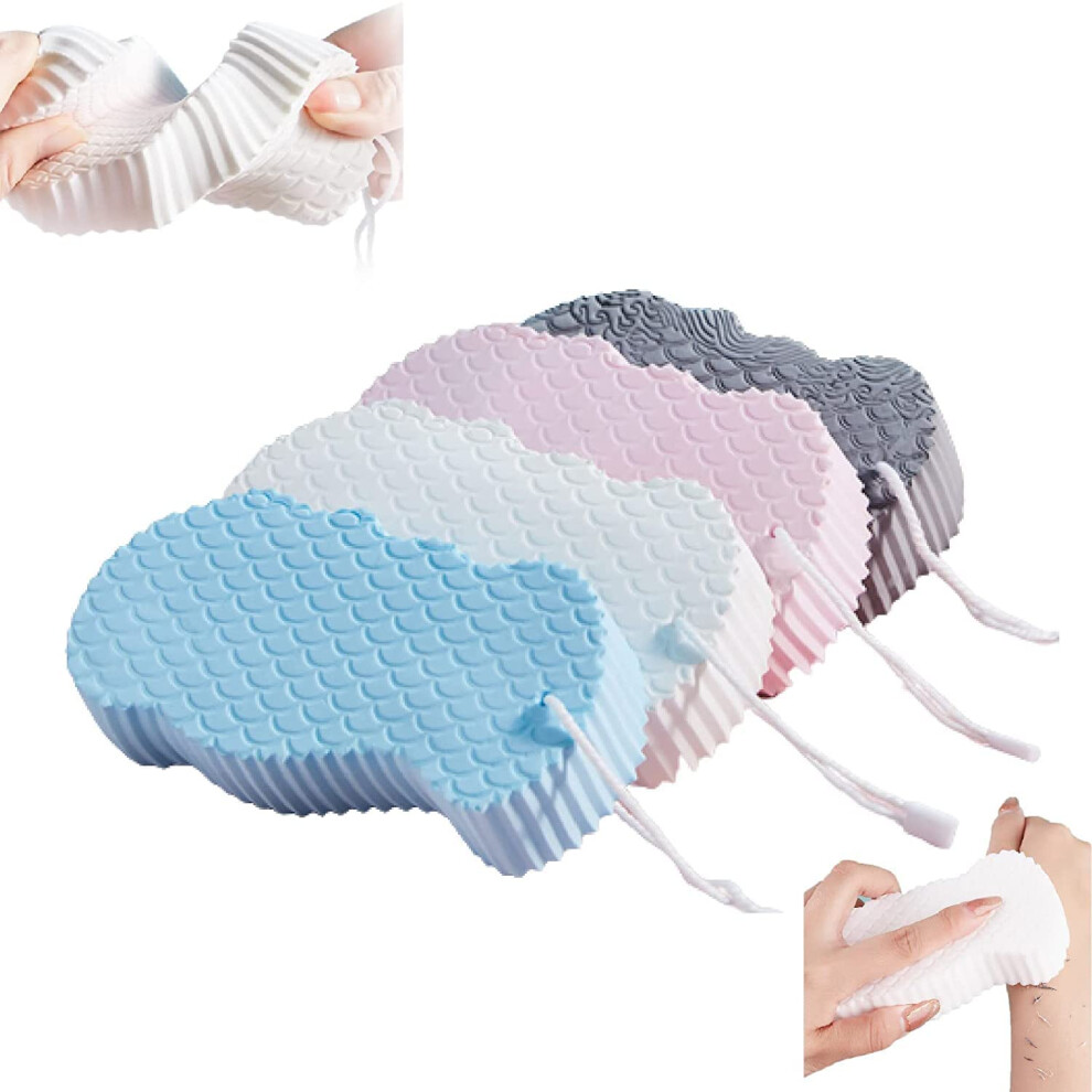 Ultra Soft PVA Bath Sponge Set, Gentle Exfoliating Body Scrubber for Sensitive Skin, 4pcs