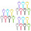 21Pièces Clip Porte- Multi-Couleurs Résistant 6