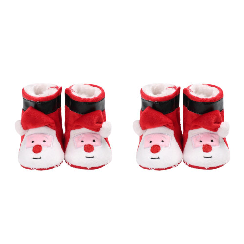 2Pièces Chaussures Bébé Brodées En Coton Bottines Chaudes Hiver 2