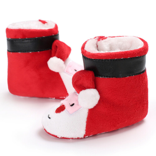 2Pièces Chaussures Bébé Brodées En Coton Bottines Chaudes Hiver