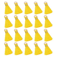 250Pcs DIY Yellow Tassel Pendants Bulk for Gift Packaging and Crafts