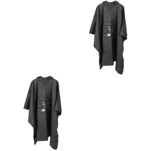 2Pièces Poncho Noir Résistant Usage 1