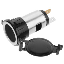 3Pièces Allume-Cigare 12V Plastique Métal Noir Argent Auto