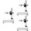 3Pièces Support Microscope USB Aluminium Argent Stabilisé Et Ajustable 7