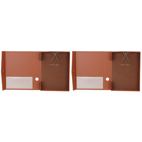 2Pièces Porte-Documents Marron PU A4 Clip Pour Et École 1