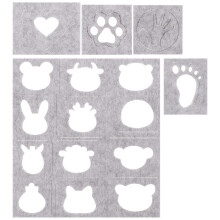 20Pièces Patrons Feutrage Laine Gris Pour Accessoires DIY Broderie