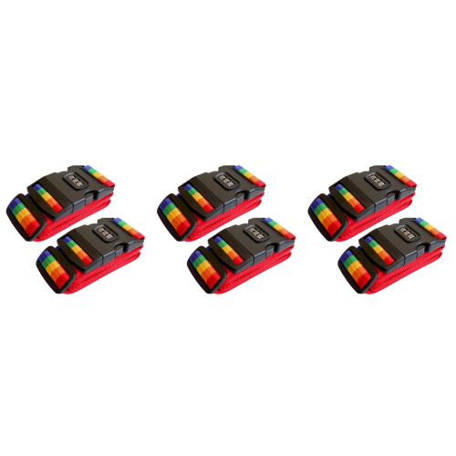 6Pcs Lock Luggage Strap 3 Digit Bundling Strap Multi Color Durable PP 2