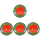 4Pièces Marqueurs Golf Légers ABS Multi Couleur Résistants 4