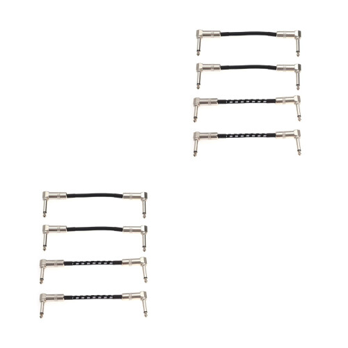 8Pcs Silver Copper Bass and Guitar Patch Cable Durable Audio Cord 2