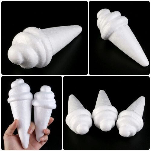 6Pièces Figurines Glace En Mousse Blanche Pour DIY Éducation 1