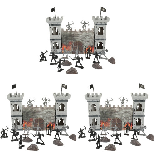 3 Sets Creative War Model Set Soldier Toys Sand Table Models Grey 1