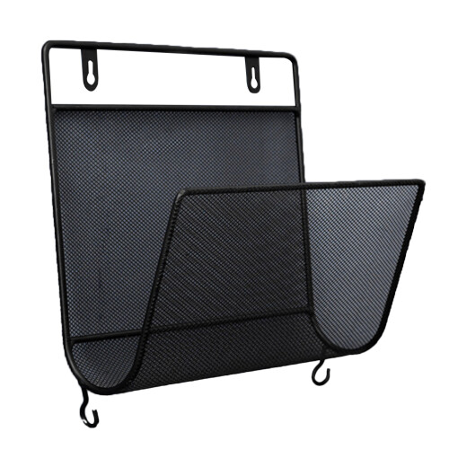 2Pcs Nordic Style Wall Mounted Iron Mesh Shelf With Hooks