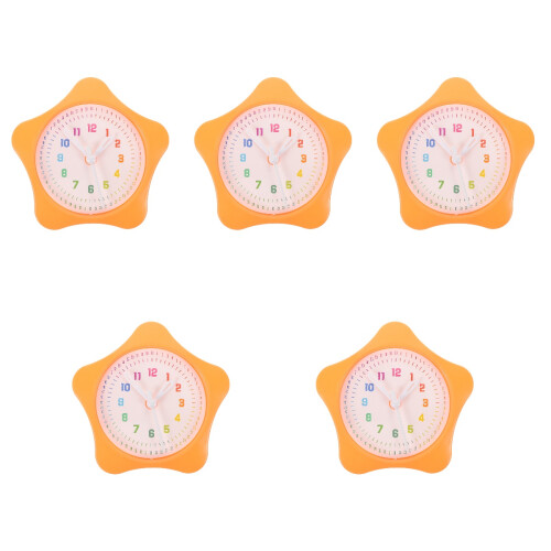 5Pcs Orange Teaching Clock Model Kids Learning Time Durable Plastic 2