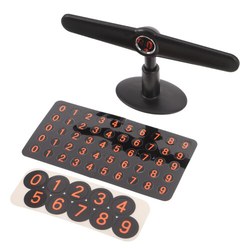 4Pcs Black ABS Temporary Parking Phone Number Tags for Car Dashboard 1