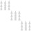 30Pcs Ceramic Refractory Kiln Nails White Clay Firing Support Tools 11
