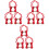 9Pcs Red Iron Fire Sprinkler Cover Plate with Protective Guard 5