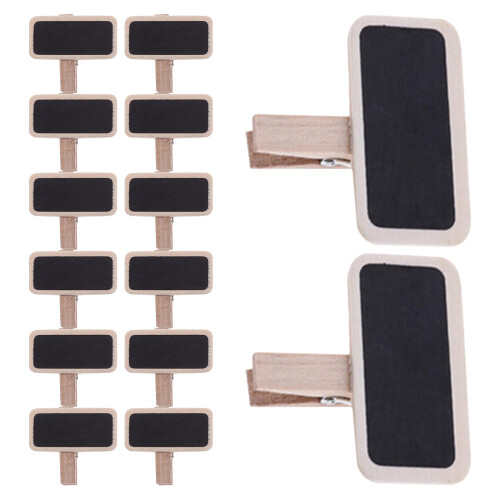 400Pièces Mini Clips Memo Bois Tableau Noir Pour 2