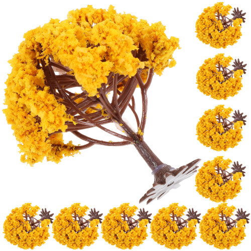 4sets Miniature Trees For Model Scenery Plastic Model Trees Garden Decor Realistic Look 10pcs*4 1