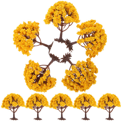 4sets Miniature Trees For Model Scenery Plastic Model Trees Garden Decor Realistic Look 10pcs*4 2