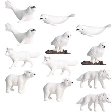 60 Pcs Arctic Animals Model Toys Bear Wolf Party Favors Decor