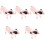 5pcs Realistic Simulation Pig Model Plastic Animal Figure 5