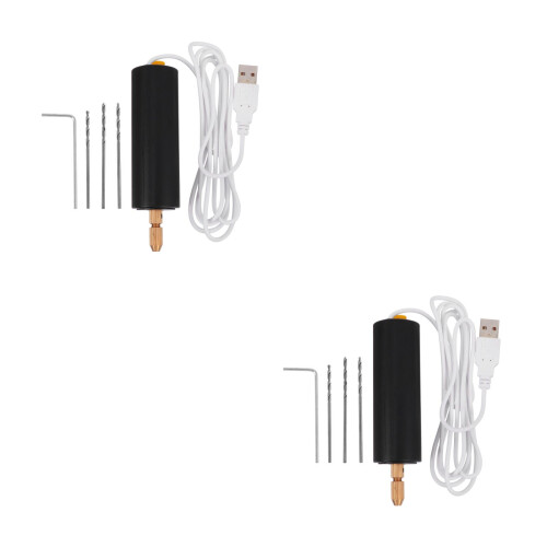 2 Pcs Usb Charging Rotary Tool Hand Electric Drill For Diy 2