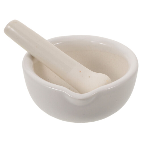 2Sets White Ceramic Mortar Pestle Set Manual Spice Grinder for Home 1