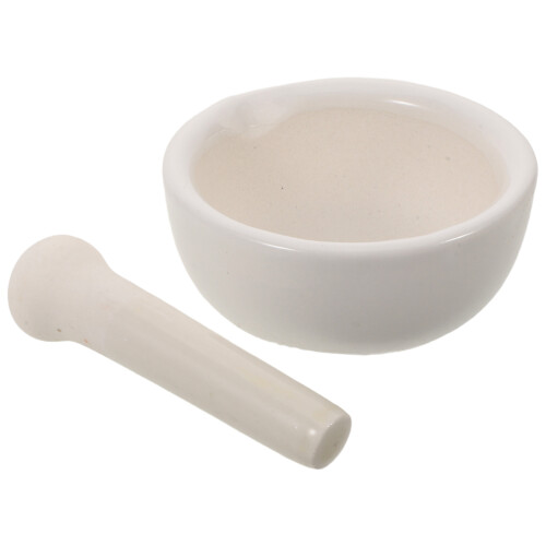 2Sets White Ceramic Mortar Pestle Set Manual Spice Grinder for Home 2