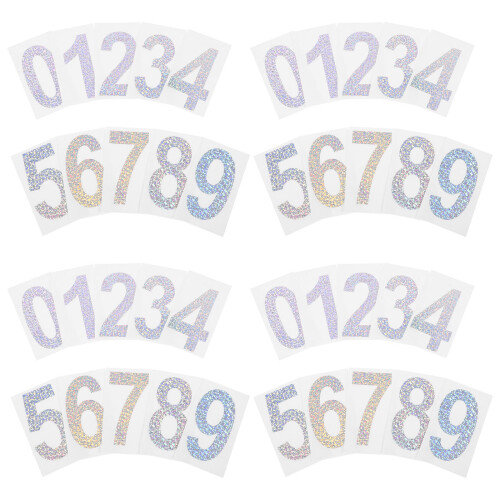 10Sets Reflective Mailbox Numbers Stickers PVC Durable Assorted Colors