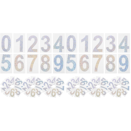 10Sets Reflective Mailbox Numbers Stickers PVC Durable Assorted Colors 1