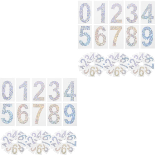 10Sets Reflective Mailbox Numbers Stickers PVC Durable Assorted Colors 2