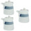 3Pcs White Ceramic Soy Sauce Dispenser Set for Kitchen Liquid Storage 8