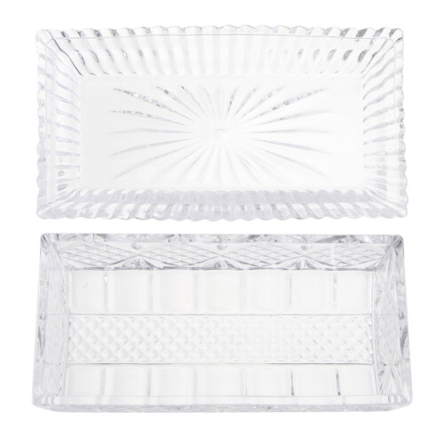 2Pièces Plateau De Beurre En Verre Élégant Pour Usage