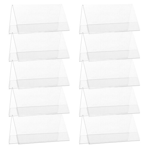 40Pcs Double-Sided Transparent Desk Name Plates Pet Material