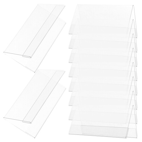 40Pcs Double-Sided Transparent Desk Name Plates Pet Material 1