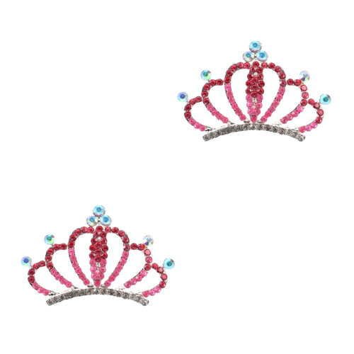 2Stk Haarkrone Rosa Strahlend Leicht Für Feier 1