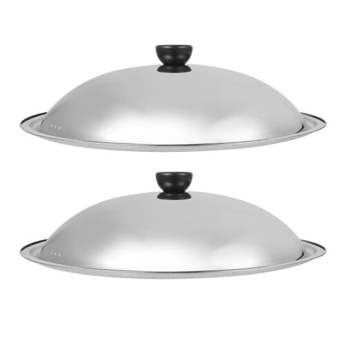 6Pcs Silver Stainless Steel Kitchen Pot Lids Universal Covers