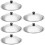 6Pcs Silver Stainless Steel Kitchen Pot Lids Universal Covers 9