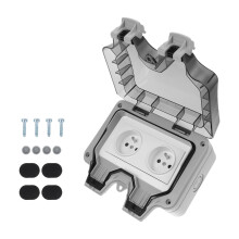 1Set ABS Waterproof Socket Outlet Box for Home Commercial and Outdoor