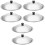 6Pcs Silver Stainless Steel Kitchen Pot Lids Universal Covers 5