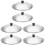 6Pcs Silver Stainless Steel Kitchen Pot Lids Universal Covers 4