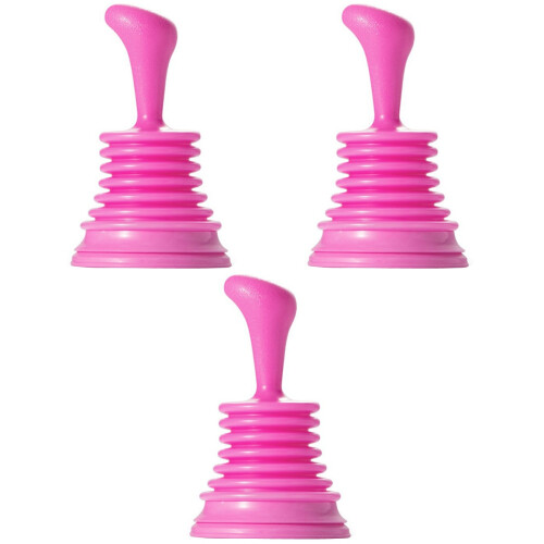 3Pcs Drainage Cleaner Rose Red Basin Plunger for Kitchen Sink Use 2
